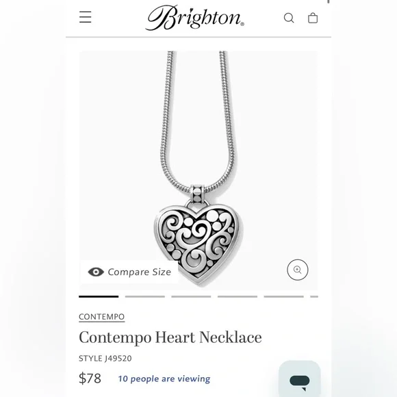 Brighton Contempo Silver Heart Pendant Necklace - Picture 4 of 5